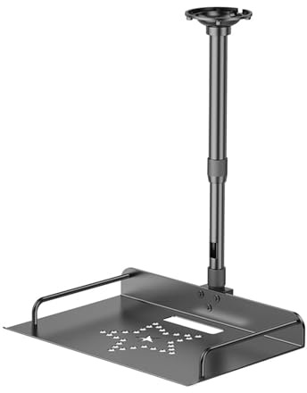 Soporte de Techo Universal para Proyector, Altura Ajustable 30-60cm con Gestor de Cables, Soporte de Pared para Cine en Casa y Oficina (Negro)