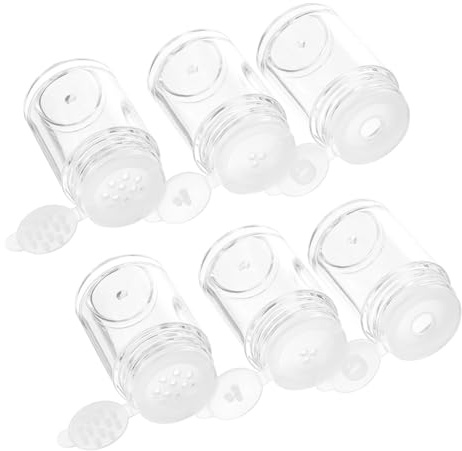TOPPERFUN 6 Stück 10ml Lose Pulverflaschen Mit Offenem Loch Klappdeckel Kunststoffbehälter Für Losen Puder Glitzerpulver Reise Make up Zubehör