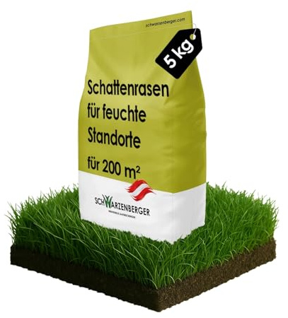 Samen Schwarzenberger I Schattenrasen für feuchte Standorte I 5 kg für 200 m² I strapazierfähig & stresstolerant I hohe Toleranz gegenüber Bodenfeuchte
