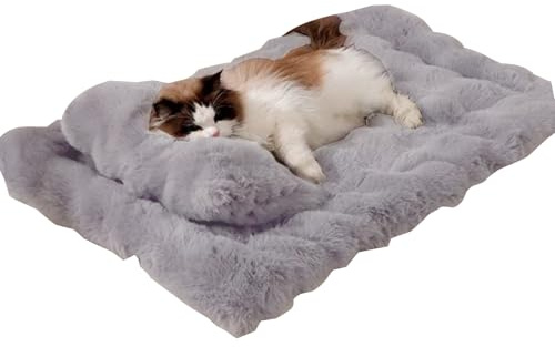 Naqqios Schlafmatte für Haustiere, Katzenbett, 90 x 60 cm, weiches Hundekissen, Liegenauflage mit abnehmbarem Kissen, gemütliche, Bettwäsche für Kätzchen