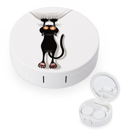 fkgvwo Contact Lens Case Black Cat Contact Lens Holder Box Container Soak Storage Kit