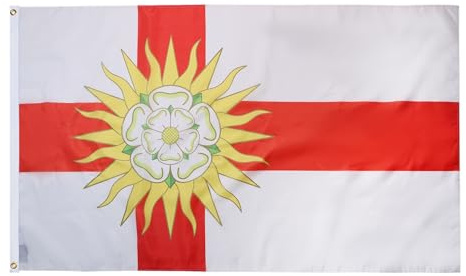 AZ FLAG Bandera Condado de Yorkshire del Oeste 150x90 cm 2 Ojales | Uso interior y exterior Enseña west riding of yorkshire county costuras dobles y bordes reforzados con ojales metálicos