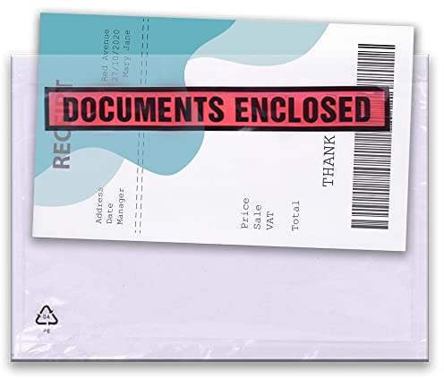 Triplast 5000 x A6 Printed Document Enclosed Wallet (158 x 110 mm) | Peel & Seal Clear Plastic Envelopes/Sleeves/Pockets/Wallets | Attach Invoices, Packing Lists & Delivery Notes to Parcels
