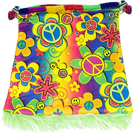 Das Kostümland Hippie Handtasche Flower Power - Umhängetasche 70er Jahre Karneval Mottoparty Hippiekostüm, Flower Power, Standard