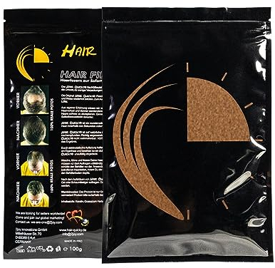 Hair Quicky® Premium Hair Fibers, Schütthaar, Streuhaar, Soforteffekt bei Geheimratsecken, Teilglatze, Haarausfall und lichtem Haar, für Männer & Frauen, natürliches Keratin | 100g | rotbraun