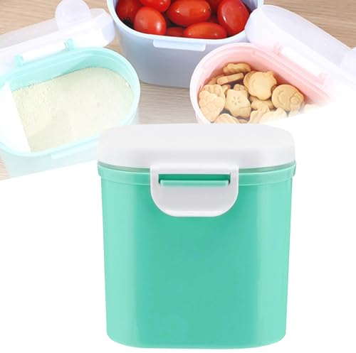 DXIA Milchpulver Spender, Milchpulver Aufbewahrung, Tragbarer Baby Milchpulver Behälter, Einhandbedienung, Abnehmbar, für Getreide, Milchpulver, Snacks (Grün-800ml)