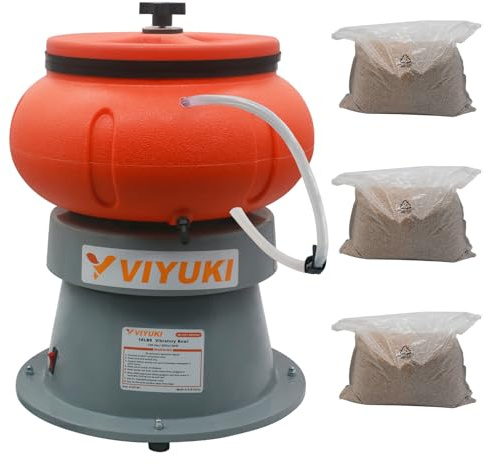VIYUKI Electric 18LBS Vibratory Tumbler Bowl Tumbling Polishing Machine