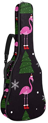 Gitarrentasche mit Reißverschluss, wasserdicht, weich, für Bassgitarre, Akustik- und klassische Folk-Gitarre, Pink Flamingo