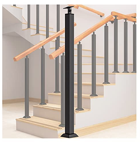 WAHHWF Ringhiera Scale Nero balaustre per Scala Interno Esterno, 70 80 90 100 110 120 cm di Altezza Ponte Metallo Piazza Colonna di Mandrini di balaustre Parti di Scale Decorative