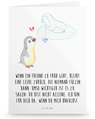 Mr. & Mrs. Panda Klapp Trauerkarte Trauer Freund - Mitgefühlskarte, Tod, Tod eines nahestehenden Menschen, Tod eines Freundes, Freunde, Trauerkarte