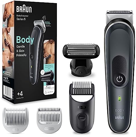 Braun Series 5 RASOIO ELETTRICO Corpo Uomo, per Petto, Ascelle, Inguine E Zone Sensibili, Con Pettini Da 1 mm A 11 mm, Tecnologia SkinShield, 100 Min Autonomia Senza Fili, BG5360