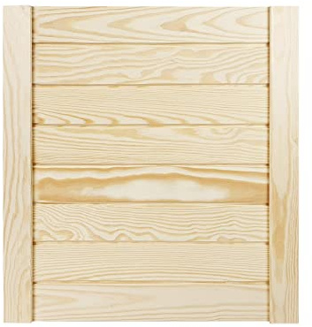 DecoMeister Lamellentüren Holz 1er Pack 444x474 mm | Holztür aus massiver Kiefer mit fühlbarer Struktur | Möbelfronten für individuelle Renovierung | Lamellentür für Schrank oder Garderobe | Natur