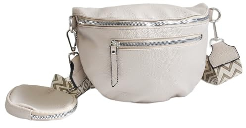 irisaa Umhängetasche Damen Crossbody Bag, 3 in 1 Schultertasche, Bauchtasche mit Reißverschluss und Verstellbarem breitem Gurt, Handtasche für Männer Frauen