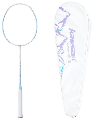Kawasaki Carbon Badminton Schläger mit Schlägertasche Glacier