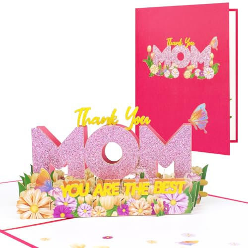 CNLITIHEKA Pop-Up-Karte zum Muttertag, Pop-Up-Karte, Pop-Up-Muttertags-Geburtstagskarte, Happy Birthday Karte für Mama mit Umschlag und Blanko-Notiz.