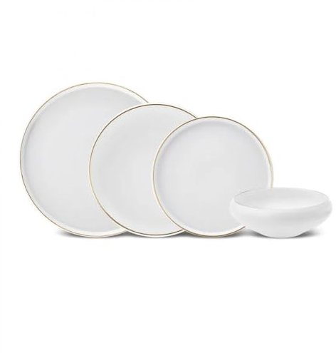 Karaca Streamline Sunset Platinum 6-sitsig bordsservis, 24 delar – lyxigt porslinsset av ny generation benmaterial i elegant platinumdesign för 6 personer