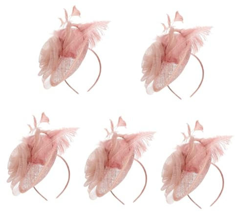 VALICLUD 5sätze Fascinator Hüte Für Frauen Mit Federn Und Schleier Für Hochzeiten Cocktail Und Teepartys Elegantes Haarschmuck-set Nude
