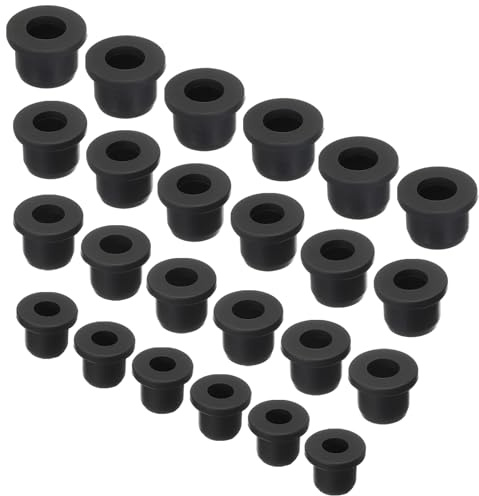 sourcing map T Shape Rubber Grommet Mount Dia 11mm/10mm/12mm/13mm,ID 7mm/6mm/7.5mm/8mm Black Seal Protection Cable Grommets Flexible for Cable Pipe 24Pcs