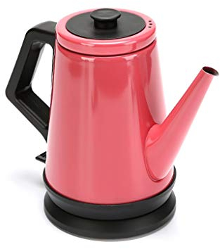 Bouilloire électrique en acier inoxydable, bouilloire électrique domestique de 1,2 L, double couche rouge Safehappy