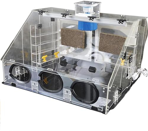 DPQYJPP Cabine pulvérisation d'aérographe Portable, Coffret pulvérisation Peinture avec lumières LED, Ventilateur d'extraction 40W et Chauffage à température réglable,Transparent-L