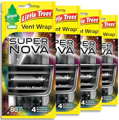 LITTLE TREES Car Air Freshener | Vent Wrap Provides Long Lasting Scent, Invisibly Fresh | 16 Air Fresheners | Supernova