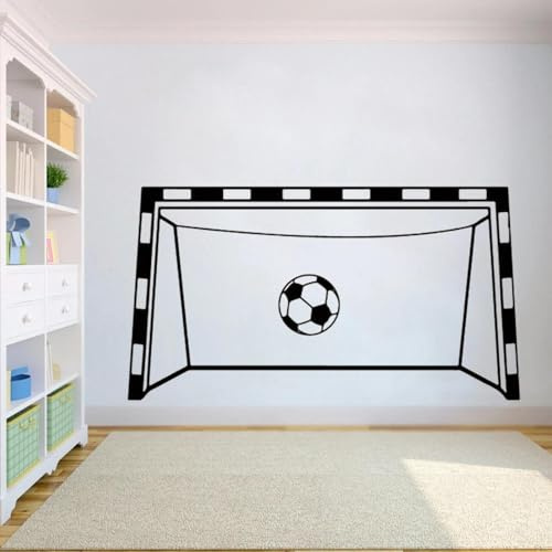 ELOIR Sport-Fußball-Tor-Wandaufkleber, Sport-Wandaufkleber, Wandbild, Kunst, Fußballnetz, Jungenzimmer, Aufkleber, Tapete