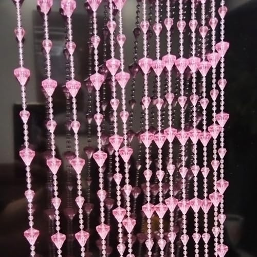 ave split Perlenvorhang, Türen, Acryl, hängende Türperlen, Fadenvorhänge, Quaste, Raumteiler, Bildschirm, Dekoration für Tür, Fenster, Wohnzimmer, Hochzeit, 053dzs (Rosa)