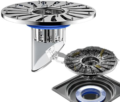 Scarico doccia anti-odore, tappo di scarico anti-odore | scarico 'acqua della doccia | Facile da installare, a prova di ritorno e intasamento in acciaio inox per cantine e bagno