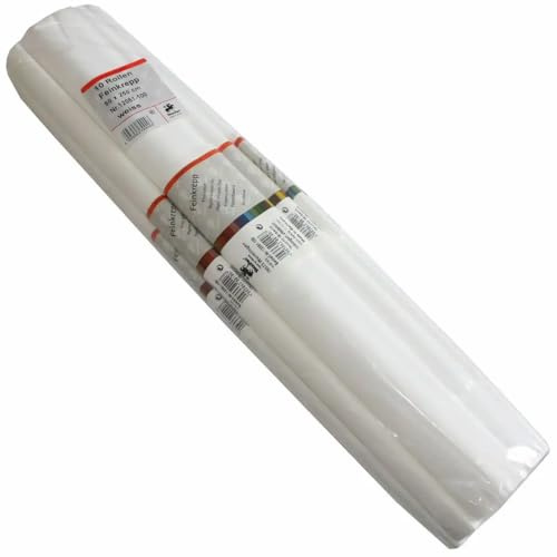 Krepppapier 50x250cm zum Besteln und gestallten (Weiß, 10 Rollen)