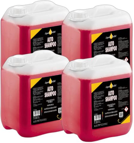 Liquid Outlet Autoshampoo 4x 5L – Hochkonzentriertes Auto Shampoo mit Kirschduft & Nanotechnologie – Lackschonendes Autowaschmittel & Schaumreiniger – Made in Germany