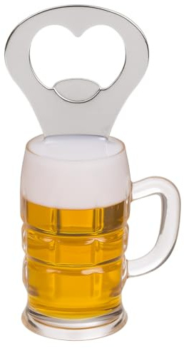 Décapsuleur verre à bière aimanté, ouvre-bouteille magnétique pour frigo | Chope avec aimant, magnet décoratif, gadget pour amateurs de bière