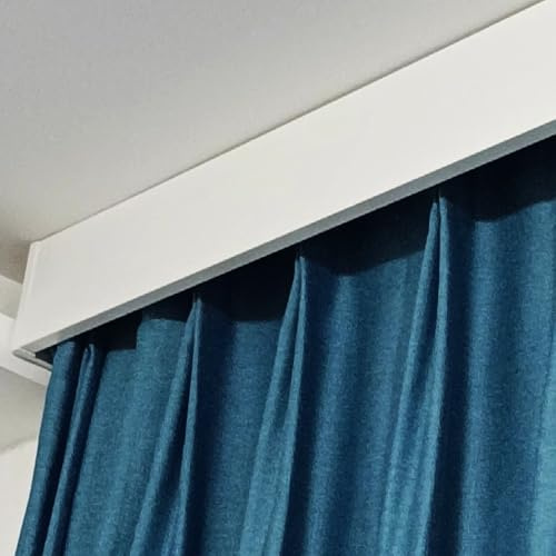 Innovz Wrap Around Blackout Curtain Pelmet Box with Track, Single Track Curtain Rail Wall or Ceiling Mount, Aluminium Curtain Box Valance for Windows(Ceiling Mount,130cm(4.3ft))