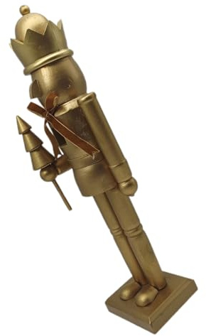 Healifty Nutcracker Decor Soldato in Legno con Fiocco Dorato Figurina Natalizia Fatta a Mano per Mensola e Centro Tavola Festivo