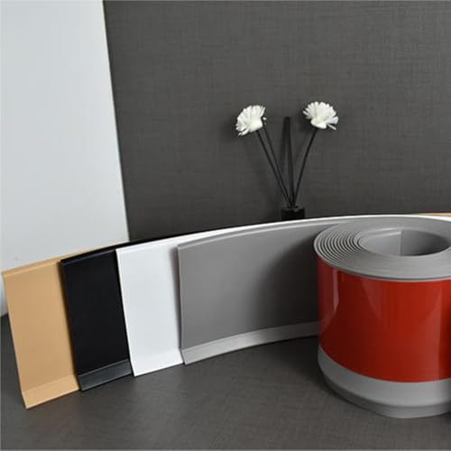 Gettimore Battiscopa in PVC, 3 metri, impermeabile e da installare, per cucina e bagno