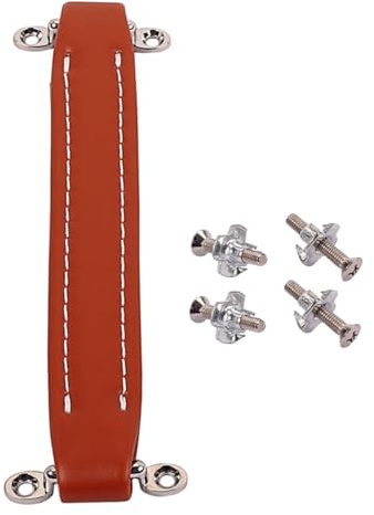 OSOLADY Tracolla in Pelle Pu Marrone Chiaro per Maniglia Amplificatore Chitarra, Cinghia Rinforzata Barre Metalliche per Altoparlanti Audio Amp, Leggera e Resistente per Trasporto Facile