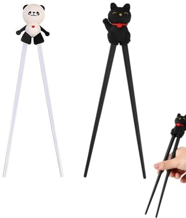 TBCDS Bacchette Bambino 2 Paia con Supporto Ergonomico e Punta Antiscivolo, Struttura Studiata per Ridurre Affaticamento e Migliorare Precisione nel Consumo di Riso e Sushi