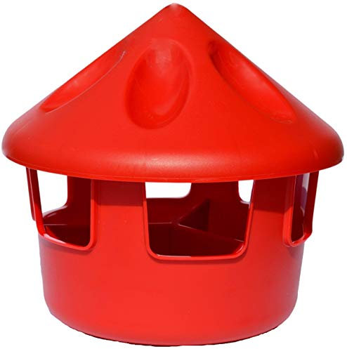 Supa Poultry Feed and Grit Station, Heavy Duty Durable Plastic Food & Grit Station, Anti Perching Conical Shape Top, Made in the UK