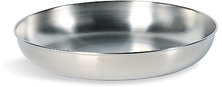 Tatonka Large Plate (Ø 23 cm) - Camping-Teller aus hochwertigem Edelstahl (18/8) - Lebensmittelecht und resistent gegen Fruchtsäuren