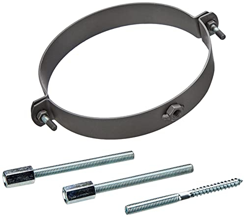 Kamino-Flam Fascetta tubo con set viti, collare reggitubo con rivestimento Senotherm per tubi stufa con diametro di ca.150 mm