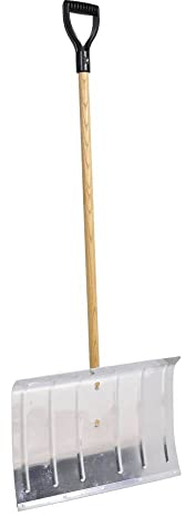 TERRE JARDIN - Pala de nieve de aluminio, anchura XXL 50 cm, altura 135 cm - mango de madera grueso - Pala de nieve, herramienta para quitar la nieve en invierno - mango macizo