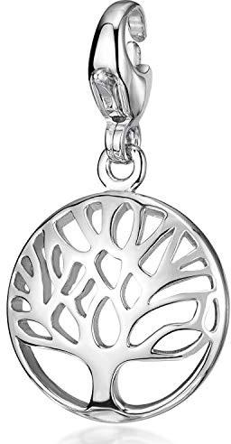 MATERIA by Matthias Wagner Charms Anhänger Lebensbaum 925 Silber mit Karabiner für Bettelarmband C43
