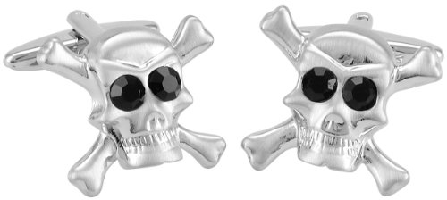 LINDENMANN Manschettenknöpfe, silberfarben/Totenkopf, im Etui, 1646
