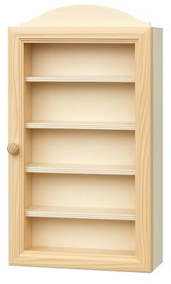 Vitrine hölzerne. Naturholz, zum Bemalen. Maße (Breite/Boden/Höhe): 25*8.5*44 cm.