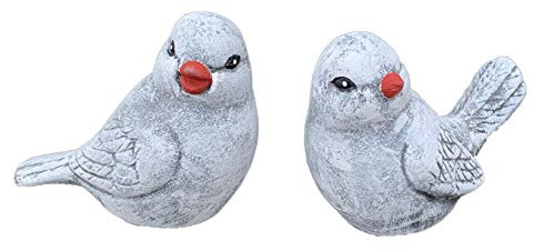 stoneandstyle Steinfigur 2er Set Vögel (10 x 6 x 11 cm) Steinguss frostfest wetterfest Gartenfigur