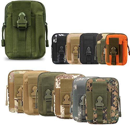ZhaoCo Taktische Hüfttaschen, Nylon Militär Kompakt MOLLE EDC Handytasche Gürteltasche Beutel für Gadget-Dienstprogramm Camping Wandern Reise - Armeegrün