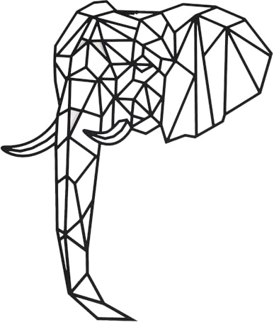 Hansmeier® Wanddeko Motiv Elefant Schwarz - 70 x 58 cm - Wasserfest, schlicht, modern - Für Außen und Innen - Metall-Dekoration im Industrial Style