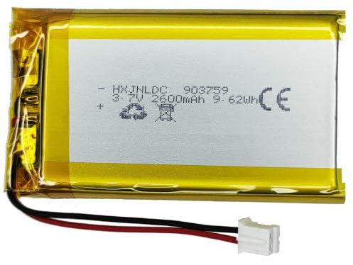 DC 3,7v 2600mah 903759 Batterie au Lithium polymère Rechargeable pour DIY 3.7-5v Produits électroniques avec 2 Fils intégrés de Remplacement de la Batterie et de la lumière LED
