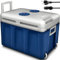 tillvex Nevera portátil eléctrica de 40 litros con ruedas | Mini nevera portátil de 230 V y 12 V para vehículos coches camping | Enfría y calienta | Modo ecológico (Azul)