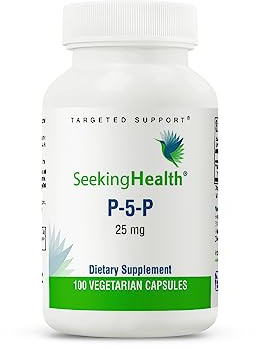 SEEKING HEALTH P-5-P Vitamin B6 Coenzym Kapslar – Stödjer hjärnans hälsa med mera – Pyridoxal 5 Fosfat & Vitamin B6 Högstyrka – Vitamin B6 5-Pyridoxal Fosfat – 100 Vegetariska Kapslar