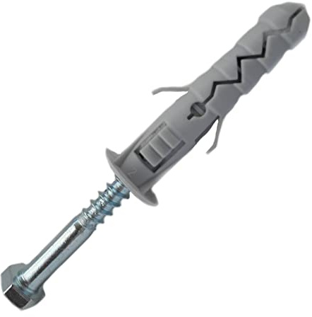 Wall Plugs M10 10 x 50mm and Heavy Duty Coach Screw for Brick Masonry M6 6 x 60mm with 11mm Hex Bolt Set 12pcs
